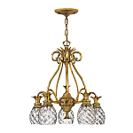 Люстра цвета латунь с 5-ю плафонами из рельефного стекла в форме ананаса Hinkley варинант исполнения - 2 | Loft Concept в Ульяновске