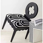 Дизайнерский стул с круглой деревянной спинкой Black and White Clover варинант исполнения - 6 | Loft Concept в Ульяновске