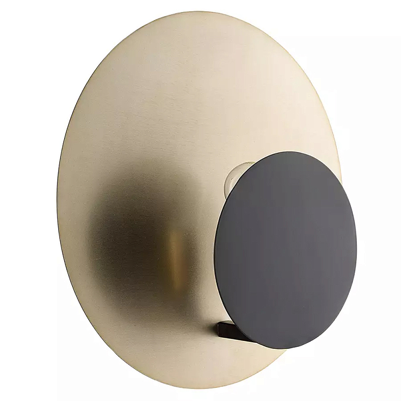 Бра круглое в сочетании золотистого и чёрного цвета Round Sconce Gold and Black Черный Золотой в Ульяновске | Loft Concept 