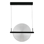 Светодиодный подвесной светильник круглой формы с металлическим черным каркасом Marble Glow варинант исполнения - 4 | Loft Concept в Ульяновске