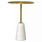 Кофейный столик с круглой столешницей на белом мраморном основании Original Foundation варинант исполнения - 3 | Loft Concept в Ульяновске