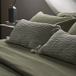 Чехол на подушку мятного цвета с бахромой и объемным узором Ethnic mix варинант исполнения - 6 | Loft Concept в Ульяновске