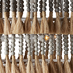 Люстра трехъярусная с декором из круглых деревянных бусин с кисточками Gray Brown Wooden Beads Chandelier варинант исполнения - 1 | Loft Concept в Ульяновске