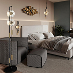 Бра с черным основанием и золотистым декором Bruno варинант исполнения - 5 | Loft Concept в Ульяновске