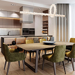 Подвесной линейный светильник Gilbertine Crystals Linear Hanging Lamp варинант исполнения - 4 | Loft Concept в Ульяновске