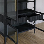 Витрина Primo со стеклянными фасадами и 2 ящиками Черный дуб варинант исполнения - 7 | Loft Concept в Ульяновске