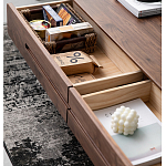 Кофейный стол из массива дерева с выдвижными ящиками Coffee Walnut Table варинант исполнения - 3 | Loft Concept в Ульяновске