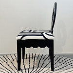 Дизайнерский стул с круглой деревянной спинкой Black and White Clover варинант исполнения - 4 | Loft Concept в Ульяновске