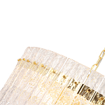 Люстра подвесная круглая с прозрачными рельефными стеклянными вставками и золотым основанием Textured Glass Chandelier варинант исполнения - 4 | Loft Concept в Ульяновске