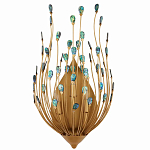 Бра настенное золотое с декором из бирюзовых элементов Peacock Tail варинант исполнения - 3 | Loft Concept в Ульяновске