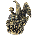 Декоративная статуэтка Дракон со стеклянным шаром Dragon and Glass Ball Gold Black варинант исполнения - 2 | Loft Concept в Ульяновске