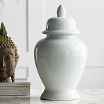 Ваза белая с крышкой однотонная Chinoiserie Ceramics варинант исполнения - 2 | Loft Concept в Ульяновске