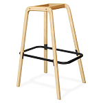 Барный стул со спинкой и мягкой обивкой с ромбами на 4-х деревянных ножках Голубой Велюр Ava Charm варинант исполнения - 4 | Loft Concept в Ульяновске