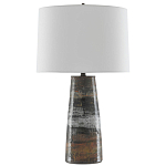 Настольная лампа с конусовидным тканевым абажуром Rock варинант исполнения - 1 | Loft Concept в Ульяновске