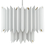 Люстра белая с гофрированным двойным абажуром Corrugated Double Lampshade варинант исполнения - 3 | Loft Concept в Ульяновске