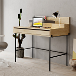 Стол письменный с выдвижным ящиком цвета древесины LEILA WORKING TABLE OAK ANTHRACITE варинант исполнения - 3 | Loft Concept в Ульяновске