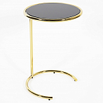 Приставной столик на золотистом основании с черной столешницей Noir варинант исполнения - 1 | Loft Concept в Ульяновске