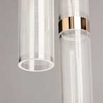 Люстра каскадная с прозрачными цилиндрическими плафонами Jenae Glass Tube Lighting варинант исполнения - 8 | Loft Concept в Ульяновске