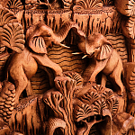 Панно из дерева пирамида из слонов Panel With Animals варинант исполнения - 2 | Loft Concept в Ульяновске