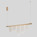 Люстра подвесная с пятью прозрачными элементами в форме лепестков и золотистым металлическим основанием DALI Tonin Casa варинант исполнения - 1 | Loft Concept в Ульяновске