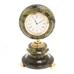 Часы настольные бронзовые из натуральных камней Мрамор и Змеевик Stone Clock варинант исполнения - 13 | Loft Concept в Ульяновске