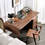 Стол рабочий округлой формы с 3-мя ящиками  Working Moonnut Table варинант исполнения - 6 | Loft Concept в Ульяновске