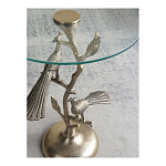 Столик с круглой стеклянной столешницей и корпусом в виде двух павлинов на ветке Table Two Peacocks варинант исполнения - 10 | Loft Concept в Ульяновске