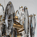 Люстра подвесная с овальными подвесками из стекла дымчатого цвета Harlow Crystal Round варинант исполнения - 4 | Loft Concept в Ульяновске