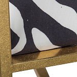 Кресло с металлическим золотистым каркасом и мягкой обивкой с чёрно-белым принтом зебры Wild animals варинант исполнения - 4 | Loft Concept в Ульяновске