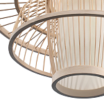 Подвесной светильник фигурный из деревянных прутьев с плафоном из натуральной ткани Light Inside the Cell варинант исполнения - 7 | Loft Concept в Ульяновске