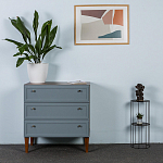 Комод серый из массива бука с 3-мя ящиками Wenge Light варинант исполнения - 5 | Loft Concept в Ульяновске