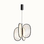 Люстра с гравировкой на акриловых плафонах Gravyura Black D 50 см варинант исполнения - 2 | Loft Concept в Ульяновске