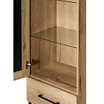 Шкаф-витрина в стиле лофт с чёрной стеклянной дверью Urban Style Space варинант исполнения - 3 | Loft Concept в Ульяновске