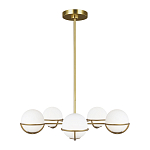 Люстра с 5-ю белыми шарообразными плафонами в сферические каркасах Feiss варинант исполнения - 2 | Loft Concept в Ульяновске