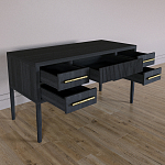 Большой Рабочий стол Primo с 5 выдвижными ящиками Черный дуб варинант исполнения - 8 | Loft Concept в Ульяновске