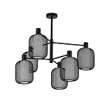 Люстра потолочная с абажурами из металлической сетки Loft Grid Pendant Gold варинант исполнения - 5 | Loft Concept в Ульяновске