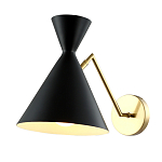 Бра черного цвета с конусообразным плафоном на золотом основании Loft Metal варинант исполнения - 2 | Loft Concept в Ульяновске