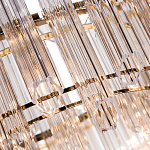 Люстра подвесная круглая с прозрачными хрустальными трубками и золотистым каркасом Диаметр 60 см Hexagon Tube Light варинант исполнения - 3 | Loft Concept в Ульяновске