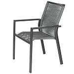 Стул темно-серый с высокой плетеной спинкой и сиденьем Braided Strength варинант исполнения - 6 | Loft Concept в Ульяновске