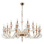 Люстра с 18-ю лампочками и изогнутыми прозрачными элементами из стекла Twisted Glass Candles Chandelier варинант исполнения - 2 | Loft Concept в Ульяновске
