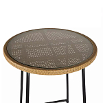 Барный столик с круглой плетеной столешницей Wicker Table Top варинант исполнения - 4 | Loft Concept в Ульяновске