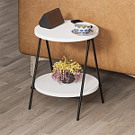 Стол приставной с 2-мя круглыми белыми столешницами ESSEL SIDE TABLE WHITE варинант исполнения - 8 | Loft Concept в Ульяновске