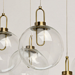 Люстра с 7-ю плафонами из прозрачного стекла в форме шара Orb Cascade  варинант исполнения - 5 | Loft Concept в Ульяновске