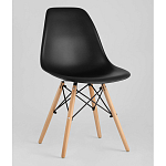 Пластиковый стул на ножках из массива бука Eames Black варинант исполнения - 1 | Loft Concept в Ульяновске