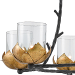 Люстра с прозрачными стеклянными абажурами и каркасом в виде черных веток Blooming Flower варинант исполнения - 1 | Loft Concept в Ульяновске