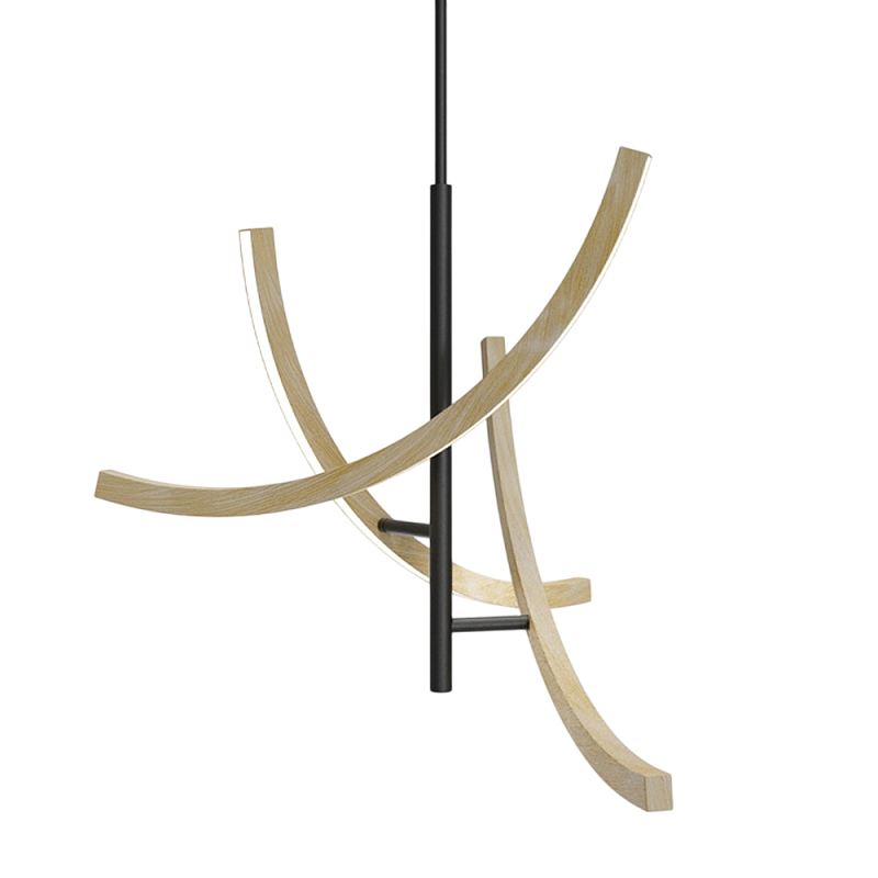 Подвесной светильник Wabi Черный Древесина в Ульяновске | Loft Concept 