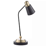 Настольная лампа с наклонным корпусом и подвижным плафоном в сочетании золотистого и чёрного цвета Work Surface Light варинант исполнения - 3 | Loft Concept в Ульяновске