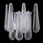Бра с подвесками из рифленного стекла в форме капель на основании цвета хром Textured Glass варинант исполнения - 4 | Loft Concept в Ульяновске