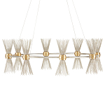 Люстра круглая с фактурными абажурами из тонких металлических палочек Wild Thorns варинант исполнения - 2 | Loft Concept в Ульяновске