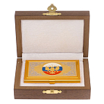 Визитница карманная металлическая с гравюрой Герба России в подарочной коробке Gold Metal Business Card Holders варинант исполнения - 3 | Loft Concept в Ульяновске